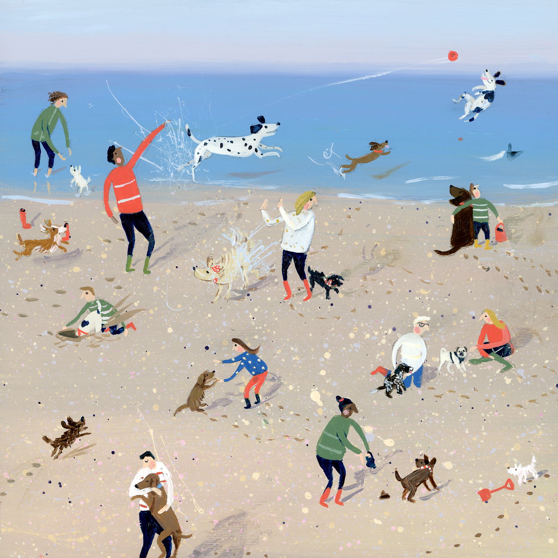 Seaside Doggies (Greeting Card)