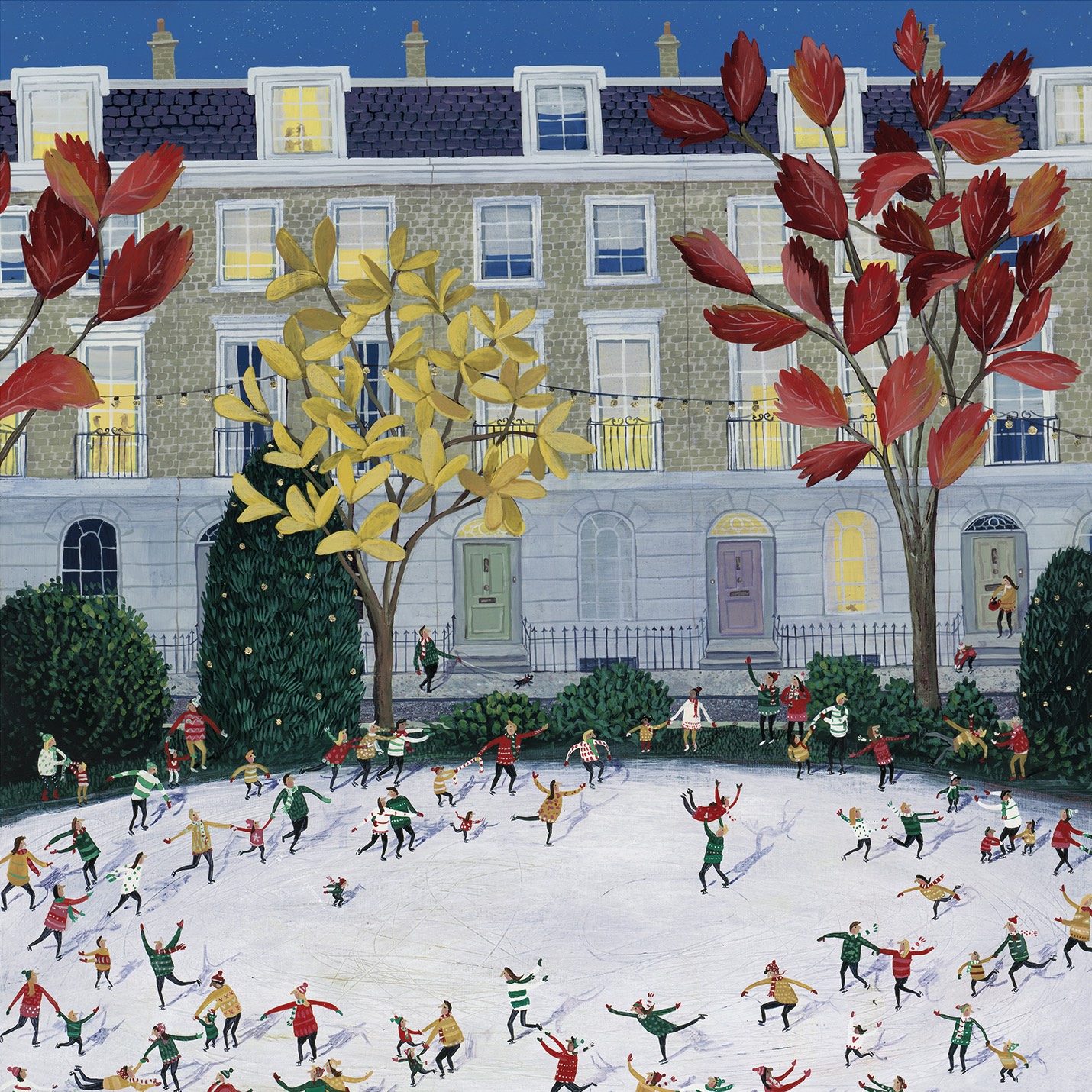 Skating in The Square (Greeting Card)